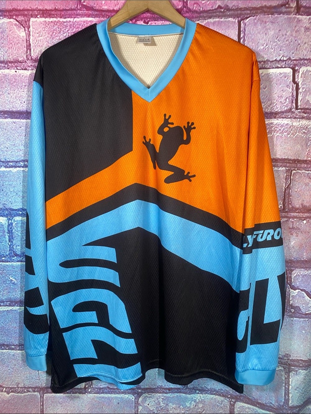 Furoc Motocross Jersey Men’s Large Orange Blue MX Dirt Bike Racing Shirt